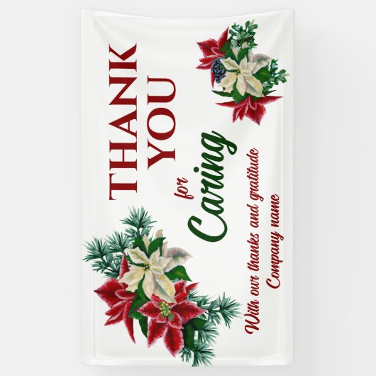 Poinsettiaの花気にをありがとう 横断幕 (縦)