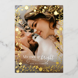 Poinsettiaクラシックエレガント Berliesフローラ写真 箔シーズンカード