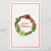 PoinsettiaクリスマスファミリーニュースレターYour Text 便箋 (裏面)