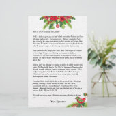 PoinsettiaクリスマスファミリーニュースレターYour Text 便箋 (スタンド正面)