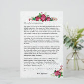 PoinsettiaクリスマスファミリーニュースレターYour Text 便箋 (スタンド正面)