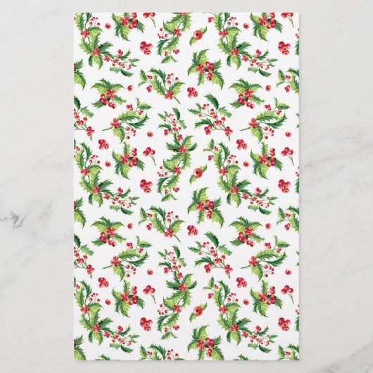 PoinsettiaクリスマスファミリーニュースレターYour Text 便箋 (裏面)