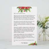 PoinsettiaクリスマスファミリーニュースレターYour Text 便箋 (スタンド正面)