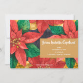 Poinsettiaクリスマスフォト誕生のお知らせ シーズンカード (裏面)