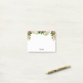 Poinsettiaクリスマス受信者の追加Name Gift ポストイット (デスク上)