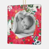 Poinsettiaフォトフレーム初めて祖父母 セラミックオーナメント (左)