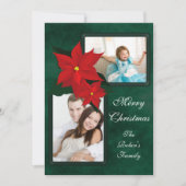 Poinsettia写真を追加クリスマスカード シーズンカード (正面)