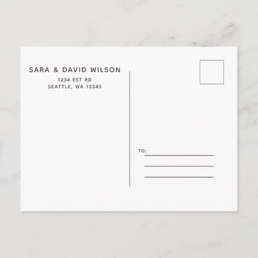 Poinsettia素朴冬の葉が日付を保存 案内ポストカード (裏面)