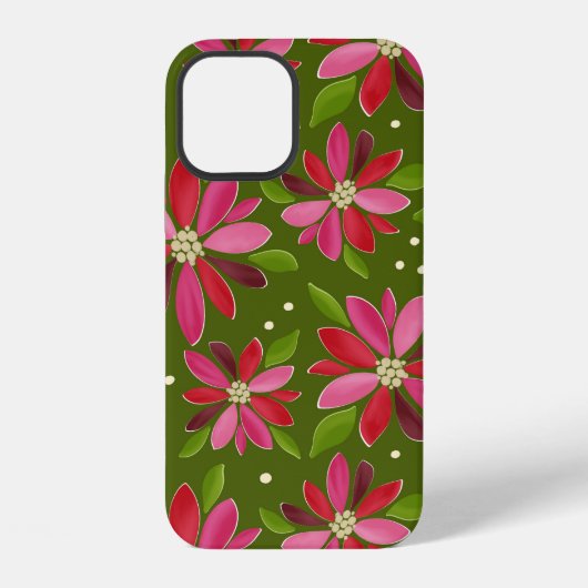 Poinsettia電話ケース iPhoneケース (裏面)