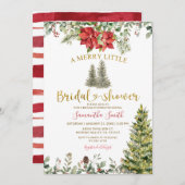Poinsettia A Merry Little Bridal Shower 招待状 (正面/裏面)