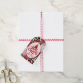 Poinsettia and Candy Canes Gift Tag ギフトタグ (より糸付き)