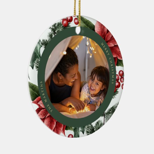 Poinsettia and Greeneryの写真と名前 セラミックオーナメント (右)