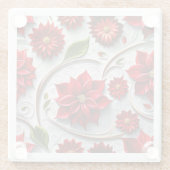 Poinsettia and Leaves ガラスコースター (裏面)