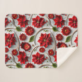 Poinsettia and Leaves シェルパブランケット (正面(横))