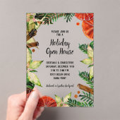 Poinsettia and Oranges Christmas アクリル招待状 (インサイチュ (ポータブル))