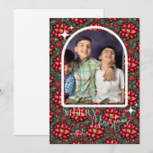 Poinsettia Christmas Card – Personalized シーズンカード (正面/裏面)