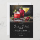 Poinsettia Christmas Cocktails Party 招待状 (正面)
