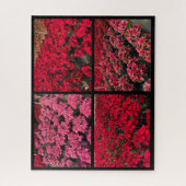 Poinsettia Christmas Greenhouse Red Pink ジグソーパズル (縦)