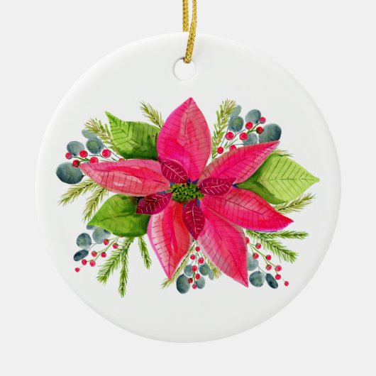 Poinsettia Christmas Ornament  セラミックオーナメント (正面)
