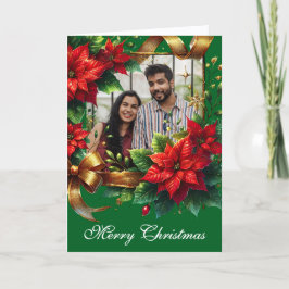 Poinsettia Christmas Photo シーズンカード