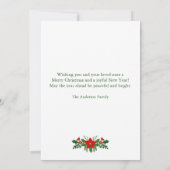Poinsettia Christmas Photo Greeting Card シーズンカード (裏面)