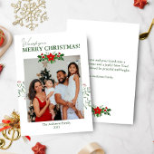 Poinsettia Christmas Photo Greeting Card シーズンカード