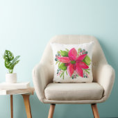 Poinsettia Christmas Throw Pillow クッション (椅子)