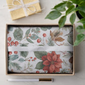 Poinsettia Christmas Tissue Paper 薄葉紙 (ギフト)