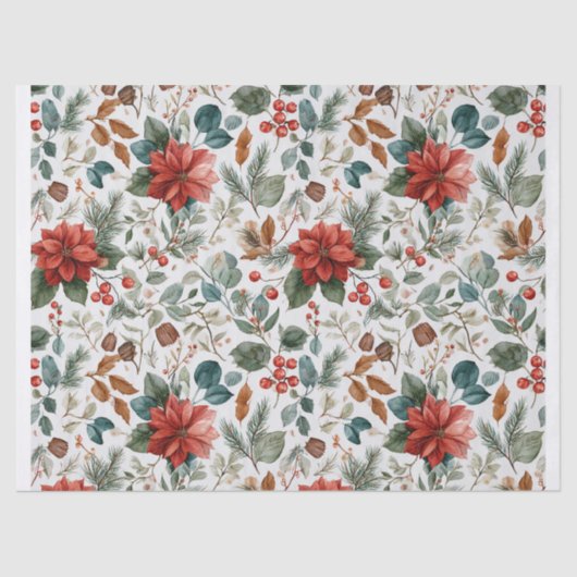 Poinsettia Christmas Tissue Paper 薄葉紙 (正面)