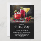 Poinsettia Cocktails Christmas Party 招待状 (正面)