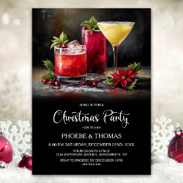 Poinsettia Cocktails Christmas Party 招待状