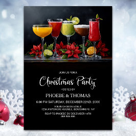 Poinsettia Cocktails Christmas Party 招待状