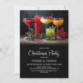 Poinsettia Cocktails Christmas Party 招待状 (正面)