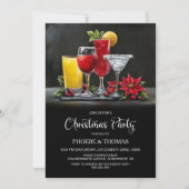Poinsettia Cocktails Christmas Party 招待状 (正面)