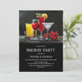 Poinsettia Cocktails Holiday Party 招待状 (スタンド正面)