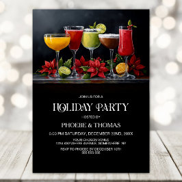 Poinsettia Cocktails Holiday Party 招待状