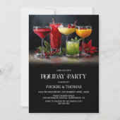 Poinsettia Cocktails Holiday Party 招待状 (正面)