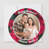Poinsettia Custom Photo Family シーズンカード (正面)