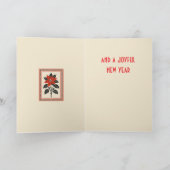 Poinsettia Flower Nordic Christmas Minimal Style カード (内部)