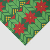 Poinsettia Flowers Red Gold and Green Holiday 薄葉紙 (詳細)