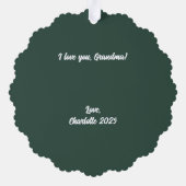 Poinsettia Framed Photo For Grandma Ornament Card オーナメントカード (裏面)