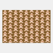 Poinsettia Gingerbread Holly Leaves ラッピングペーパーシート (正面2)