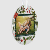 Poinsettia Greeneryフローラ家族の写真 オーナメント (正面)