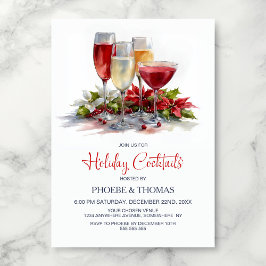 Poinsettia Holiday Cocktail Party 招待状