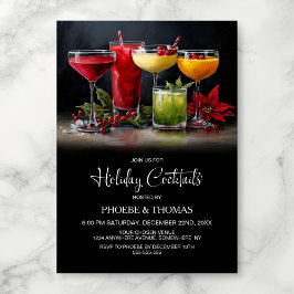 Poinsettia Holiday Cocktail Party 招待状