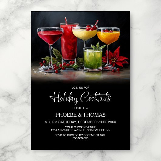 Poinsettia Holiday Cocktail Party 招待状