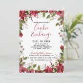 POINSETTIA + HOLLY水色クッキー交換 招待状 (スタンド正面)