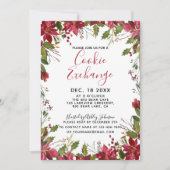 POINSETTIA + HOLLY水色クッキー交換 招待状 (正面)