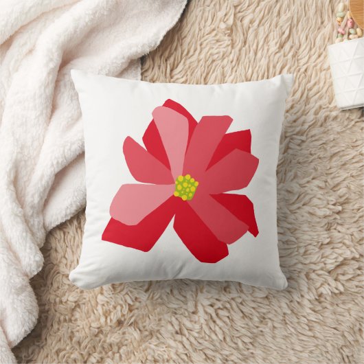 Poinsettia Illustration クッション (ブランケット)
