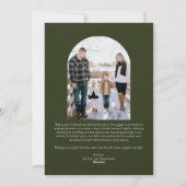 Poinsettia & Lily 5 Photo Collage Rustic Christmas シーズンカード (裏面)